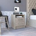 Depot E-Shop Leyva Nightstand, Light Gray DE-MLZ5543